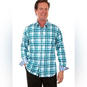 NWT Scully Signature Soft Series Western Shirt Pearl Snaps Plaid Men's Large